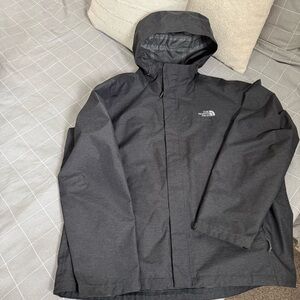 The North Face Charcoal Gray Hooded Raincoat
